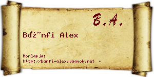 Bánfi Alex névjegykártya