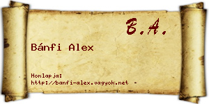 Bánfi Alex névjegykártya