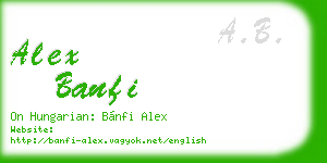 alex banfi business card